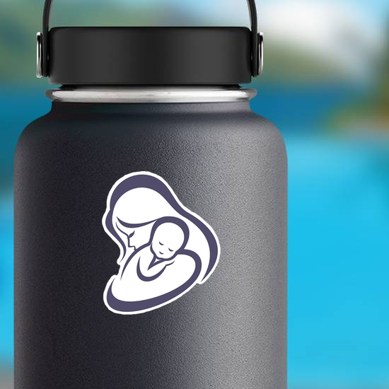 Mother And Baby Purple Sticker