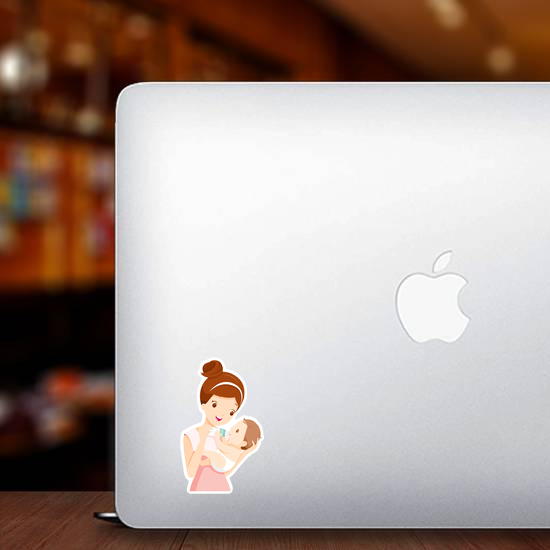 Mother Feeding Baby with Bottle Sticker