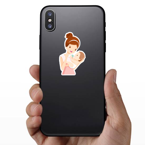 Mother Feeding Baby with Bottle Sticker