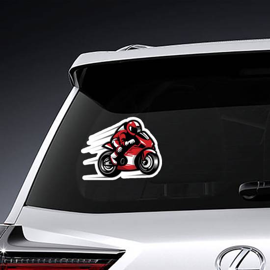 Motorcycle Race Cartoon Sticker