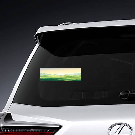 Mountain Landscape At Dawn Sticker
