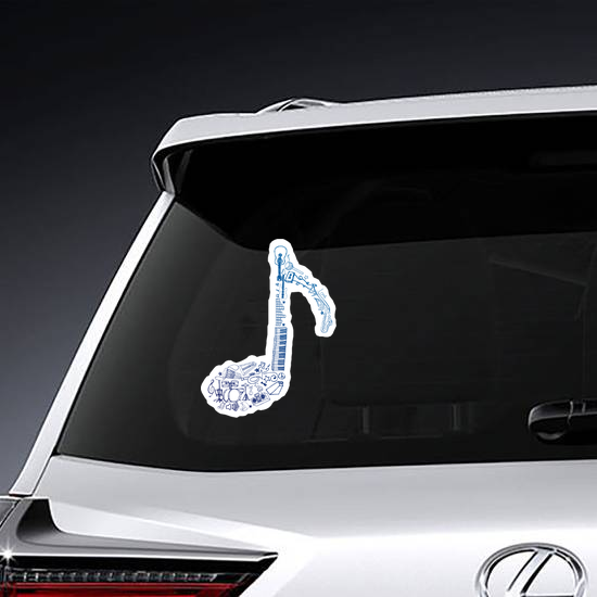 Music Note Drawn From Several Instruments Sticker