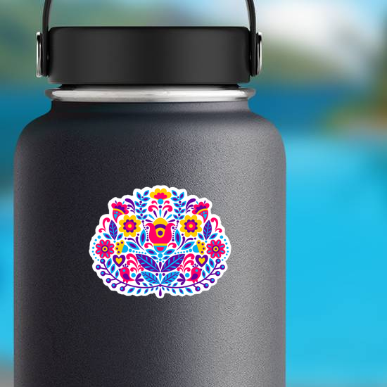 Native American Floral Decoration Sticker