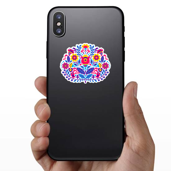 Native American Floral Decoration Sticker