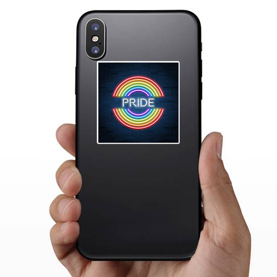 Neon Lgbt Pride Sign Sticker
