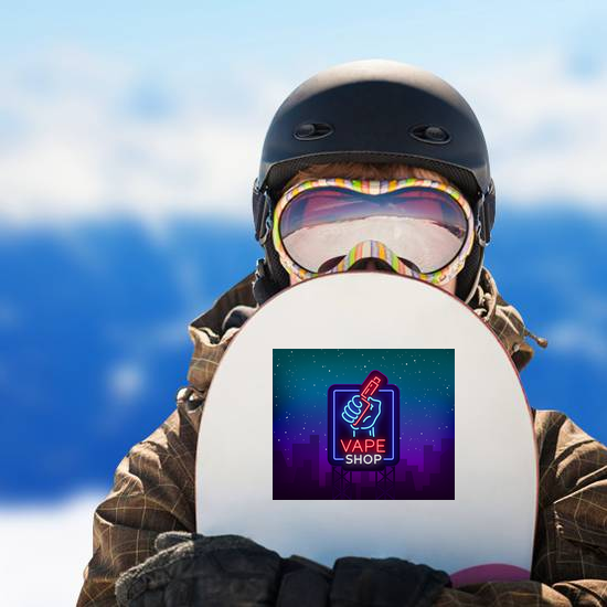 Neon Vape Shop Sign Sticker