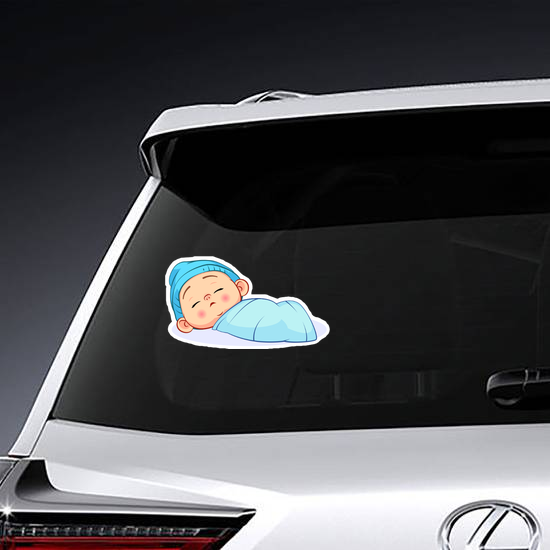 Newborn Sleeping Baby Boy Sticker