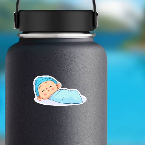 Newborn Sleeping Baby Boy Sticker