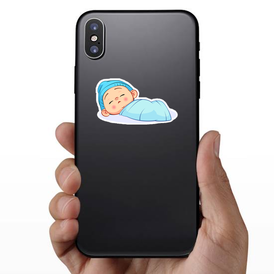 Newborn Sleeping Baby Boy Sticker