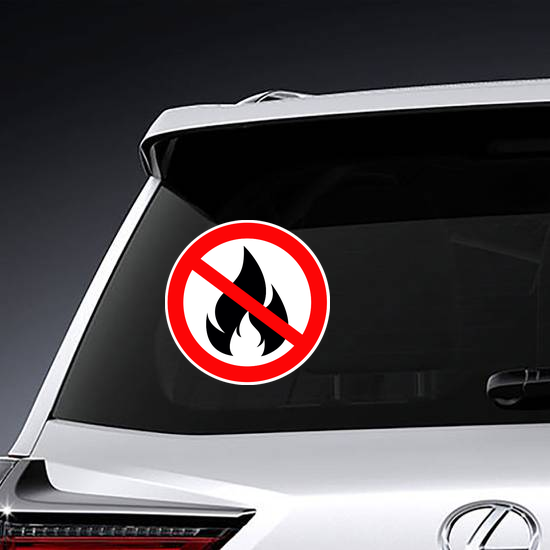 No Fire Sign Circle Sticker
