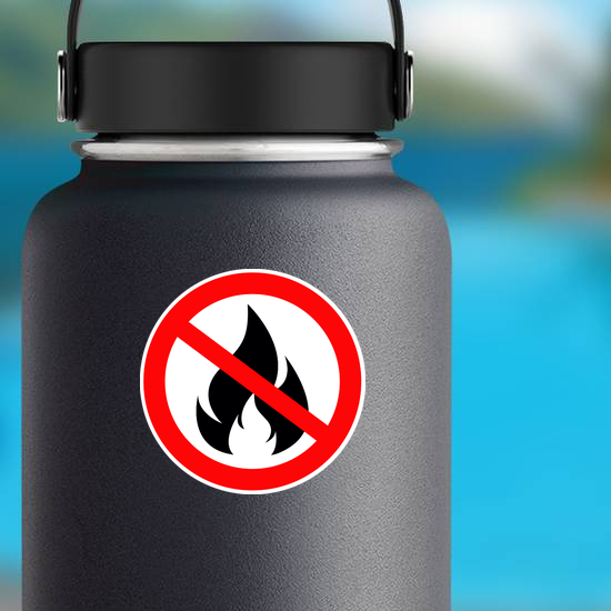No Fire Sign Circle Sticker