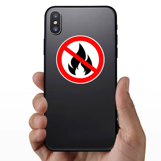 No Fire Sign Circle Sticker