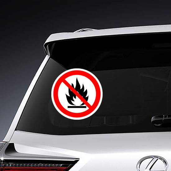 No Open Flame Fire Sign Sticker