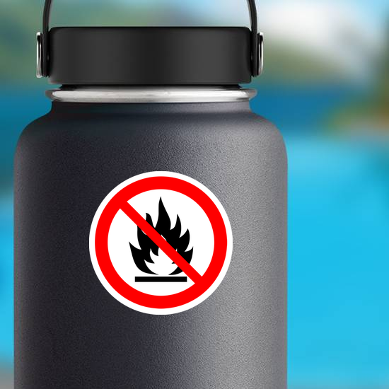 No Open Flame Fire Sign Sticker