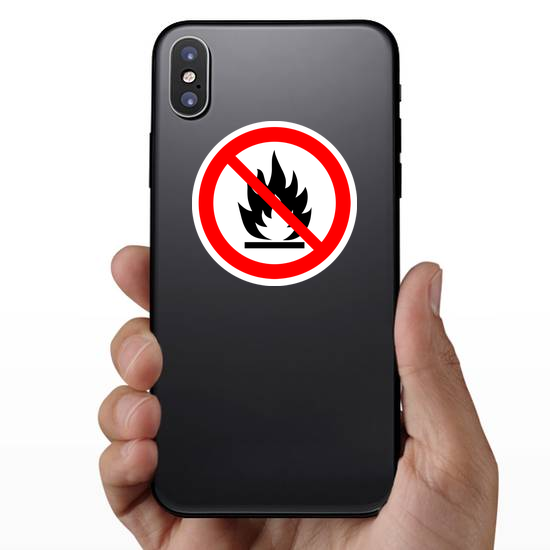 No Open Flame Fire Sign Sticker