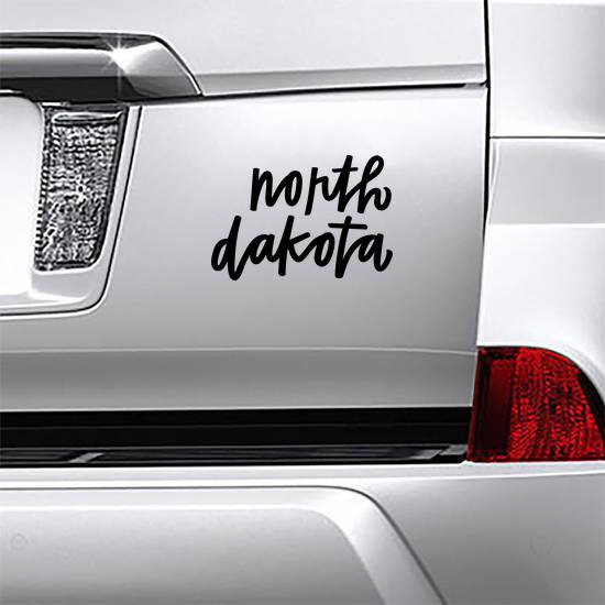 North Dakota Hand Script Sticker example 