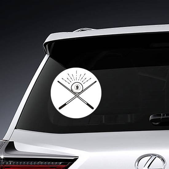 Number 9 Billiard Ball Doodle Sticker