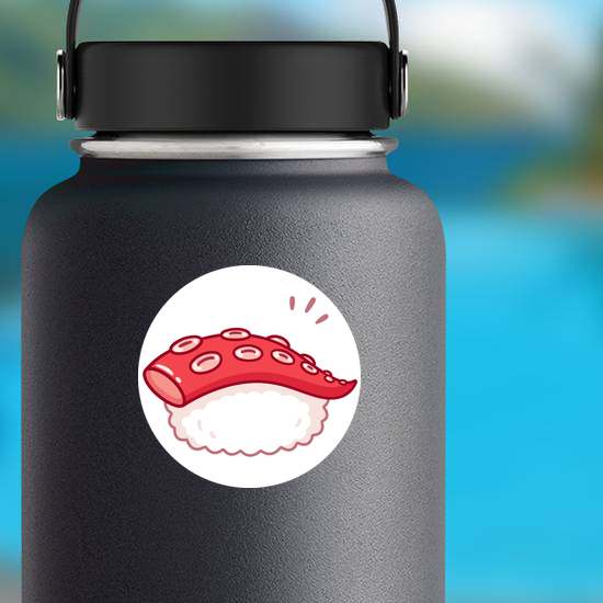 Octopus Tentacle On Rice Ball Sushi Sticker