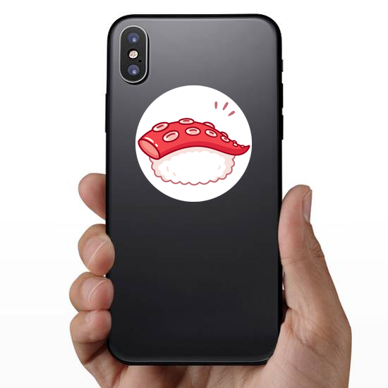 Octopus Tentacle On Rice Ball Sushi Sticker