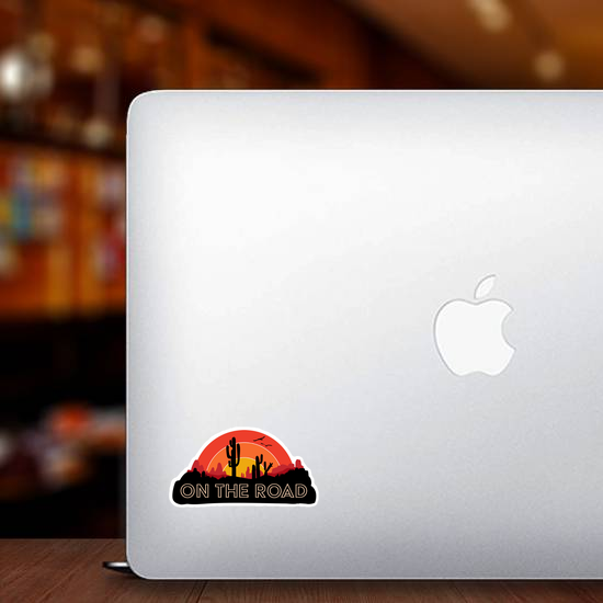 On The Road Cactus Sticker