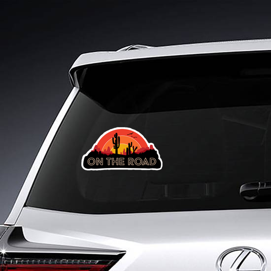 On The Road Cactus Sticker