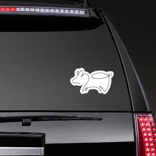 One Line Design Silhouette Of Pig Sticker