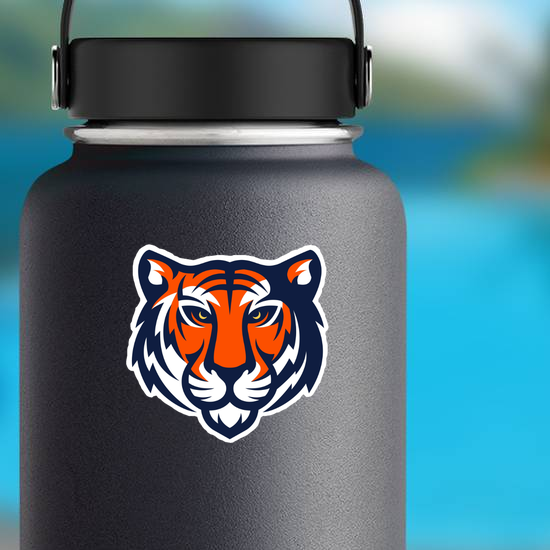 Orange Tiger Logo Design Sticker