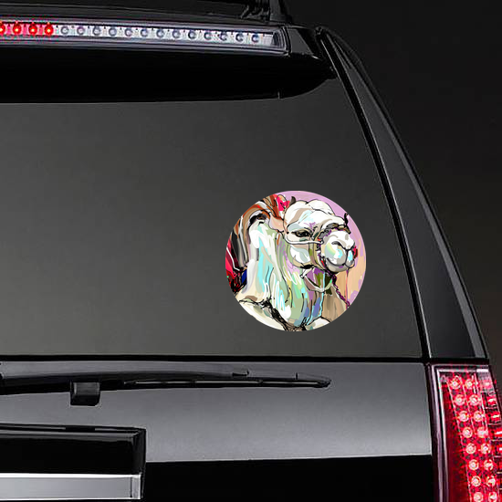 Original Digital Painting Artwork Of White Camel Sticker