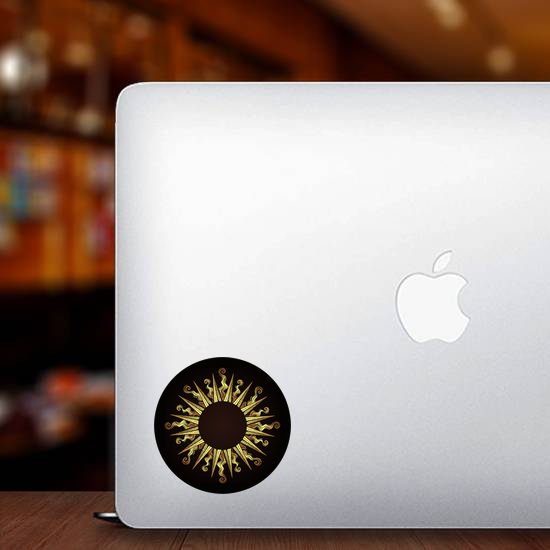 Ornate Antique Gold Sun Sticker