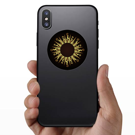 Ornate Antique Gold Sun Sticker