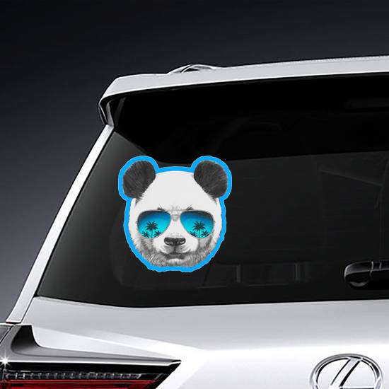 Panda With Mirror Sunglasses Circle Sticker