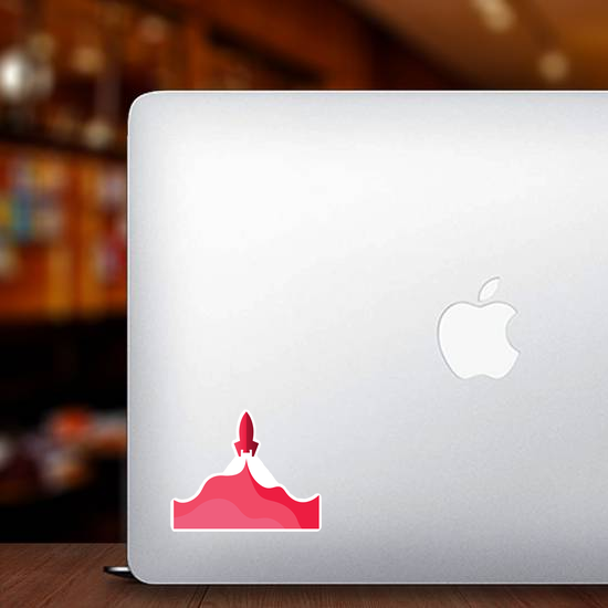 Paper Art Launching Spaceship Sticker