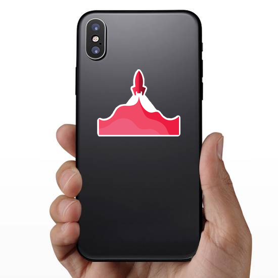 Paper Art Launching Spaceship Sticker