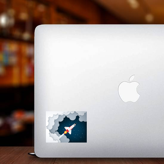 Paper Art Space Shuttle Launch Sticker