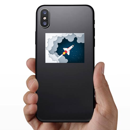 Paper Art Space Shuttle Launch Sticker
