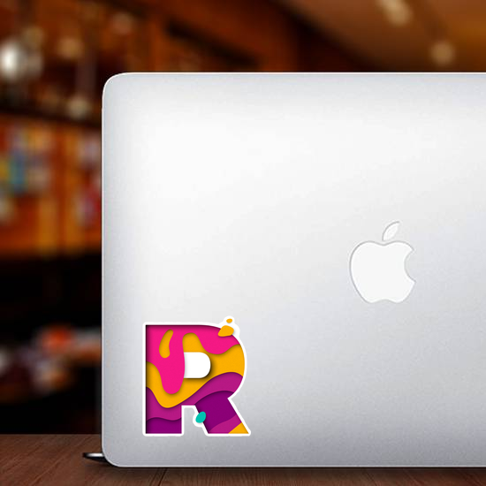 Paper Cut Letter R Sticker