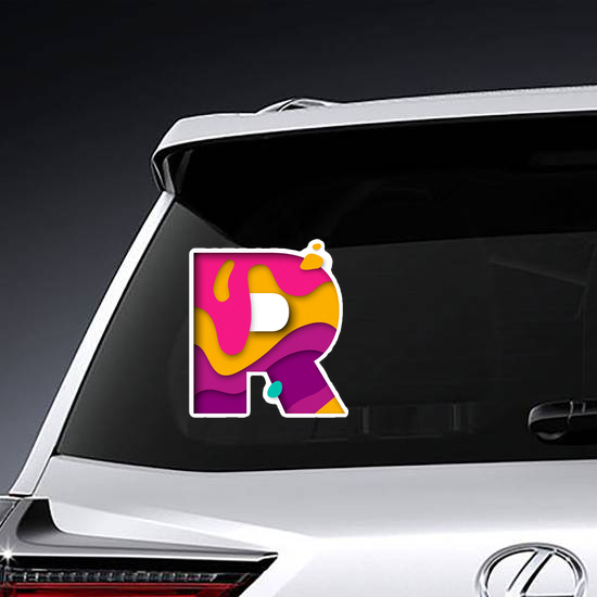 Paper Cut Letter R Sticker