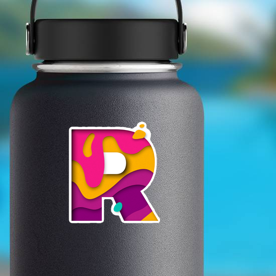 Paper Cut Letter R Sticker