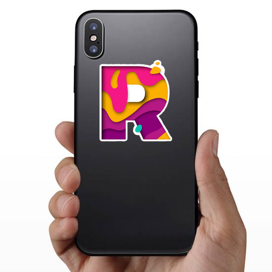 Paper Cut Letter R Sticker