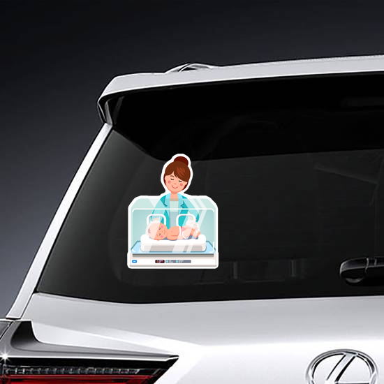 Pediatrician Examining Newborn Sticker