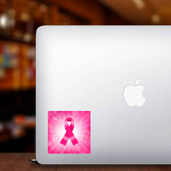 Pink Breast Cancer Ribbon Banner Sticker