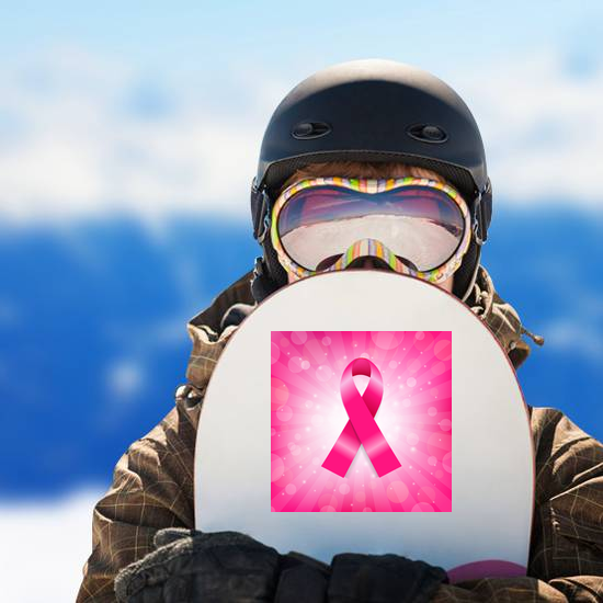 Pink Breast Cancer Ribbon Banner Sticker