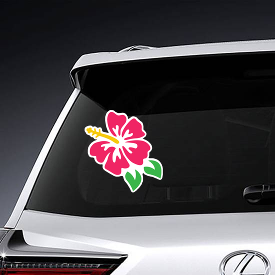 pink hibiscus graphic sticker