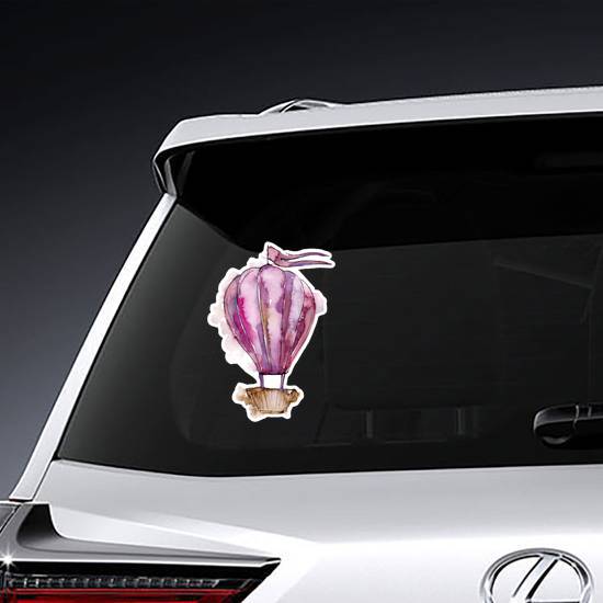 Pink Hot Air Balloon Watercolor Sticker example 