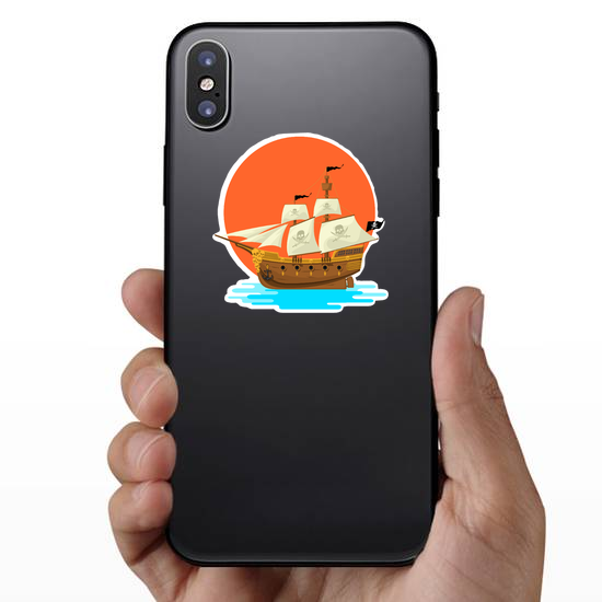 Pirate Ship at Sunset Sticker