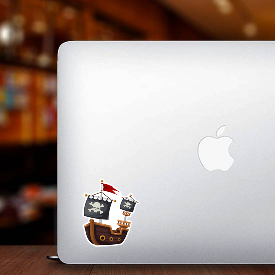 Pirate Ship Jolly Roger Flag Sticker