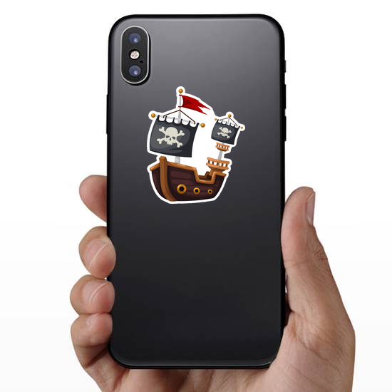 Pirate Ship Jolly Roger Flag Sticker