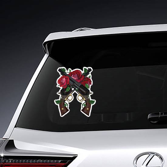 Pistols and Roses Sticker