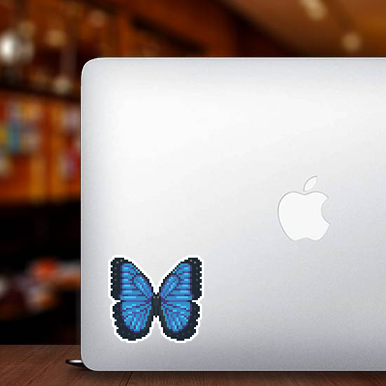 Pixel Art Blue Butterfly Sticker