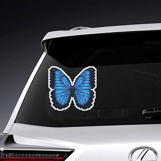 Pixel Art Blue Butterfly Sticker